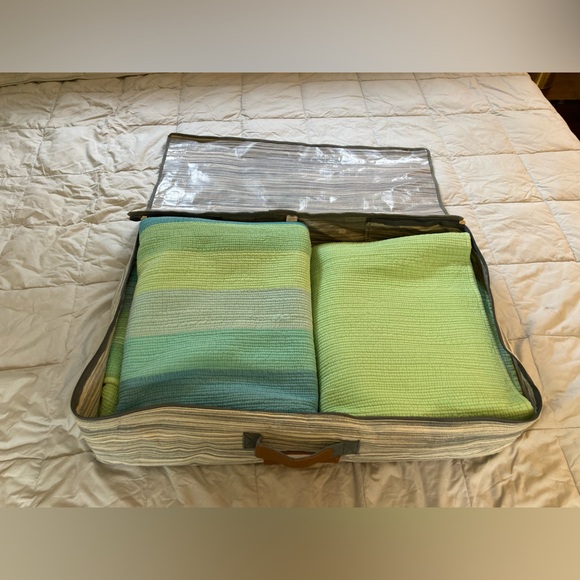 Cloth soft side blue/white underbed storage cases 31” x 19”x 6”EUC (3 available) - Picture 1 of 12